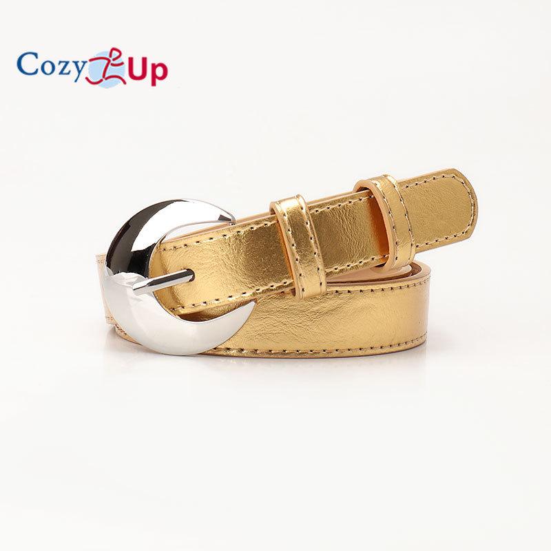 

Женский повседневный ремень из мягкой кожи с круглой пряжкой 107x2.4cm