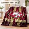 Custom Text Flannel Blanket San Francisco 49ers Print Warm Cozy Blanket Home Sofa Bedding