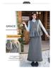 Elegant Retro Polka Dot Three-Piece Set: Vest, Base Layer, Slimming Skirt - Korean Style Autumn/Winter Fashion