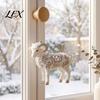 White Sheep Christmas Tree Decorations 2D Acrylic Keychain, Lamb Pendant for Car Rearview Mirror, Seasonal Home Ornament Backpack Bag Charm,