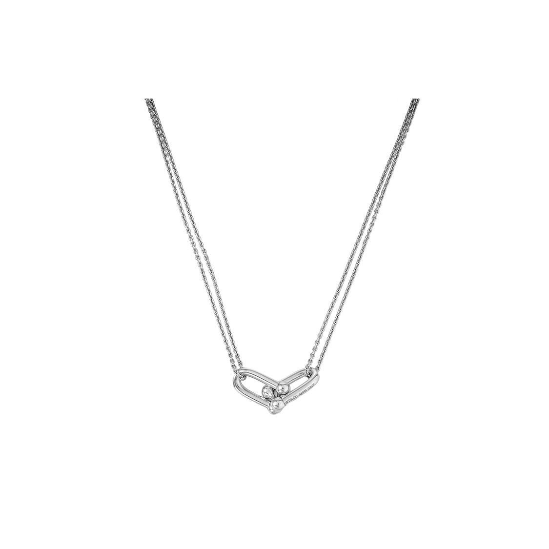 

Tiffany & Co. Hardwear Collection Personality Double Chain Ring 925 Silver Necklace Women necklace 63104337 Silver,F