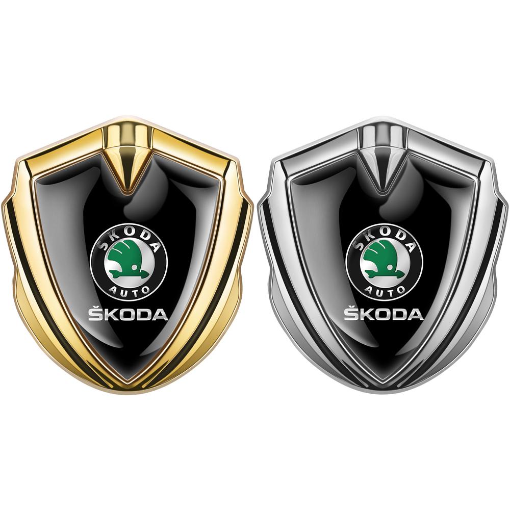 AAFM1 Car Styling Metal Shield Emblem Car Fender Side Tail Body Sticker For Skoda Octavia A5 3 2 VRS Vision Kodiaq Favorit Rapid Fabia
