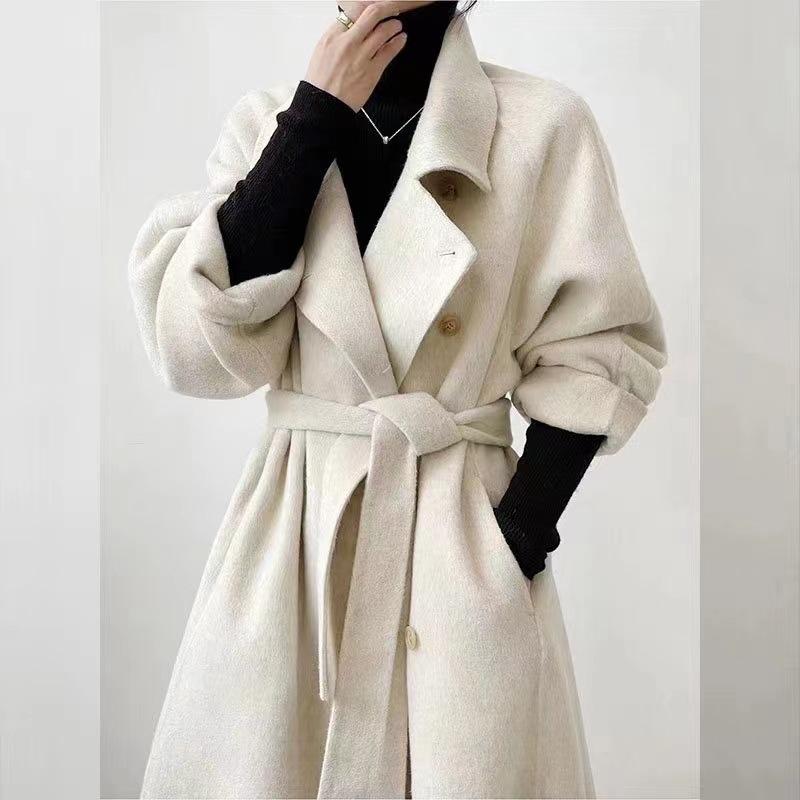 Dámská podzimní a zimní vlněná bunda se stojatým límečkem