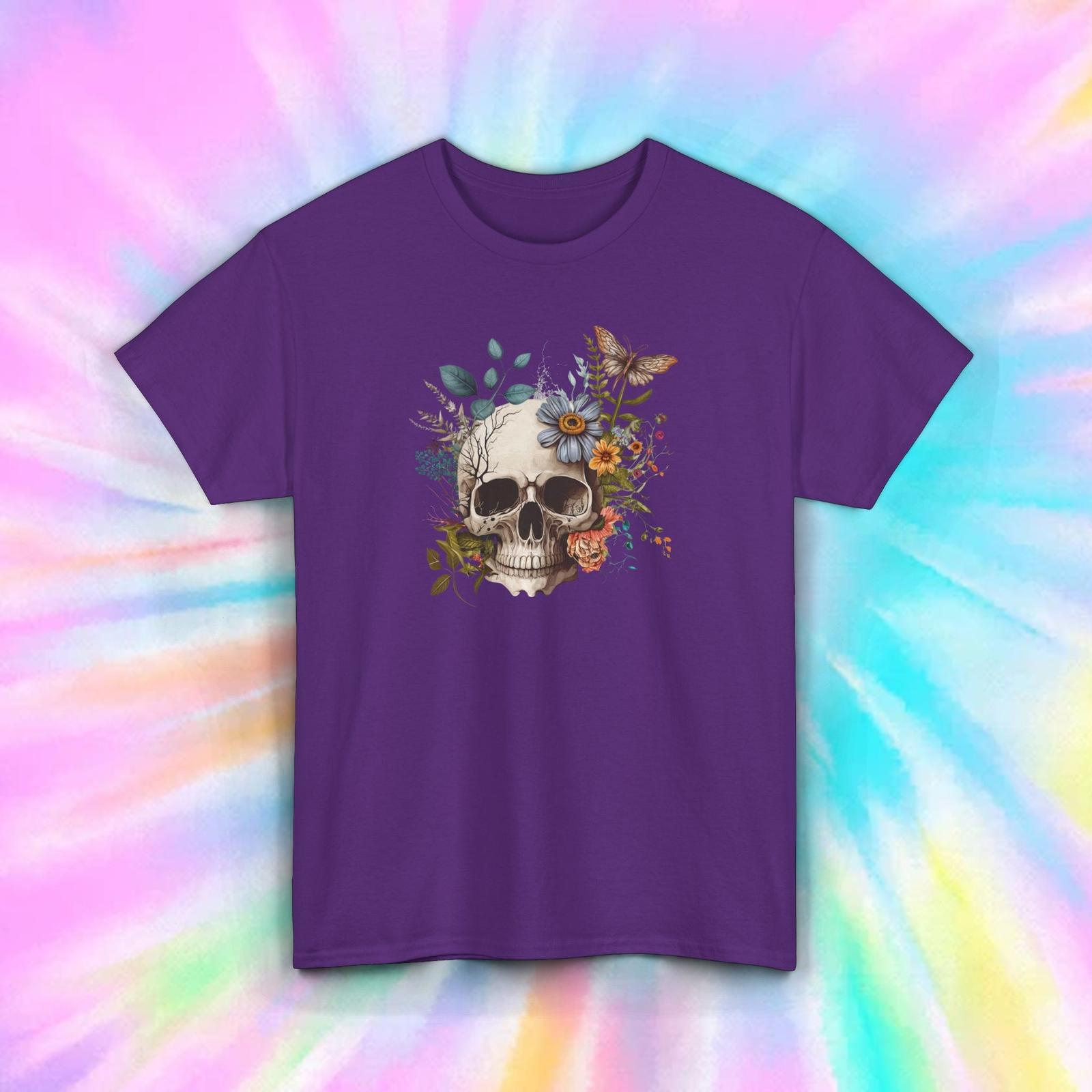 Skull Butterfly Flower Dark Gothic Floral Art Aesthetic Graphic Tee S-5XL S разноцветный