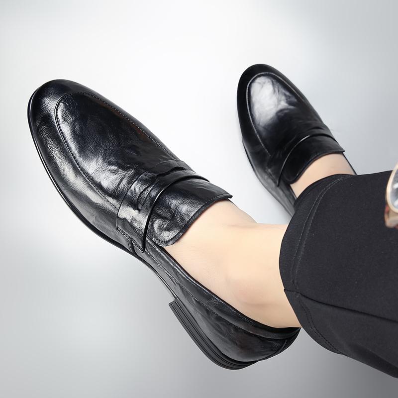 Genuine Leather Men’s Business Shoes Luxury Lightweight Loafers Slip-On Solid Casual Shoes Walking Shoes Driving Sneakers Shoes