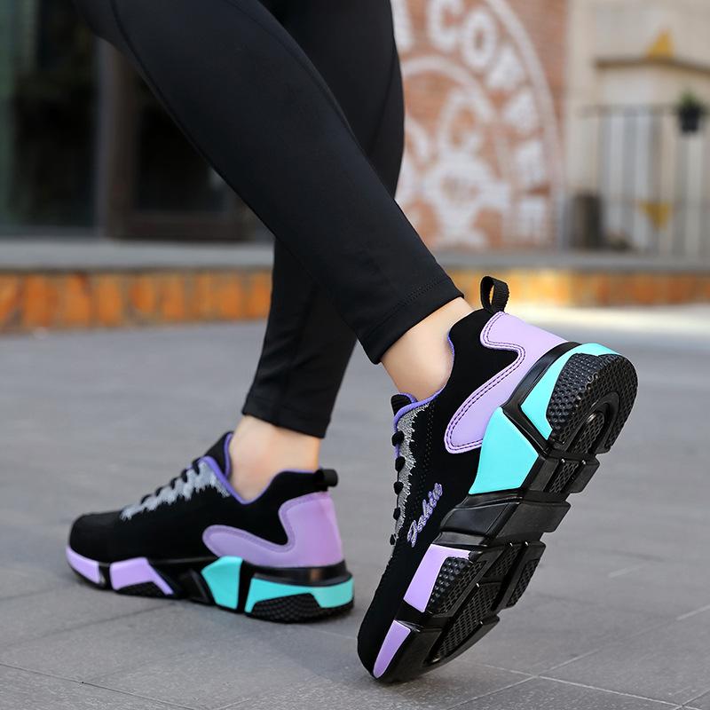 Breathable Mesh Women Sneakers Fashion Lace-up Casual Sports Shoes Non-slip Running Shoes Outdoor Trainers Size 33-40