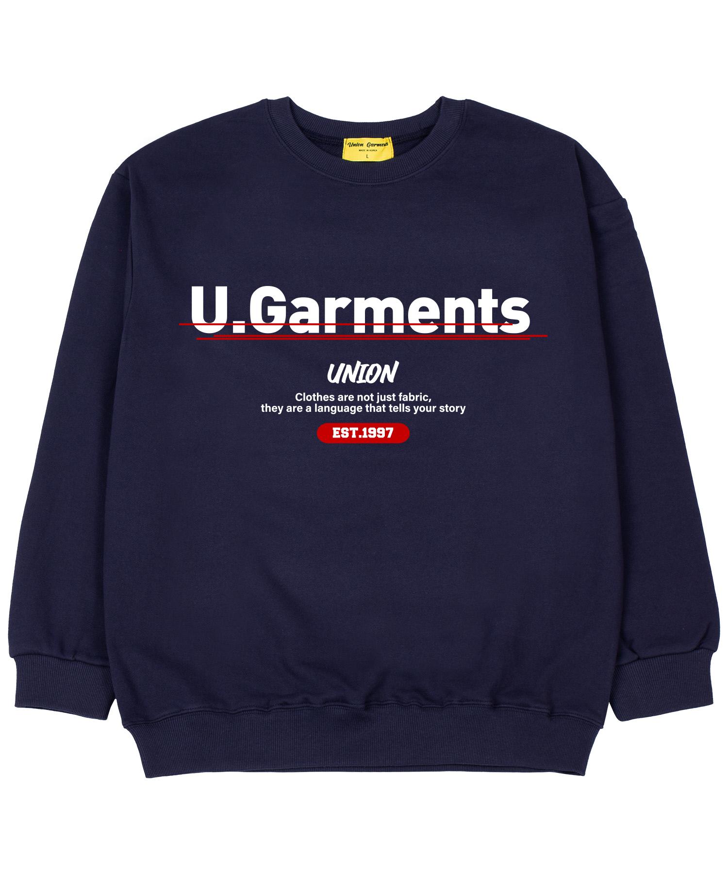 Union Garments Точка Логотип Французский Оверсайз Свитшот Темно-синий M