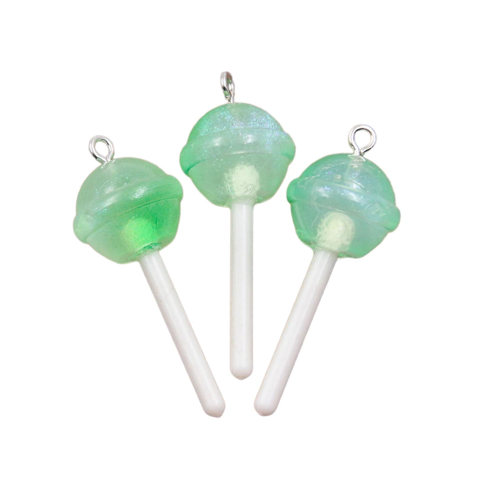 

3 шт. Уникальная подвеска-леденец в форме звезды, сердца, круга с прочным покрытием из смолы для повседневной носки. C зелёный