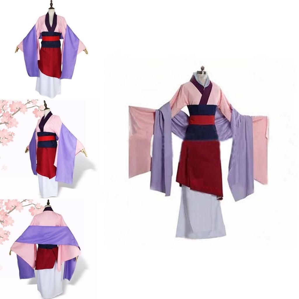 Luxurious Anime Mulan Traditional Kimono Dress Party Cosplay Costume For Women