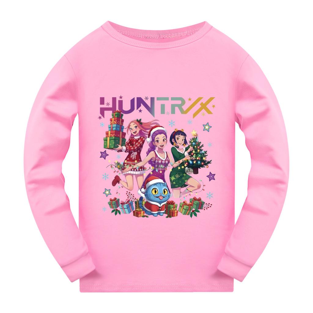 5084 Kids Girls Christmas New Year Rumi Zoey Mira Super Star Print Long Sleeves T-Shirt