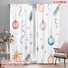 2pcs,2D Plane Printing Curtain Popular Christmas Ornaments Snowflakes Deer Trees (2) Polyester (without Rod) Home Decor for