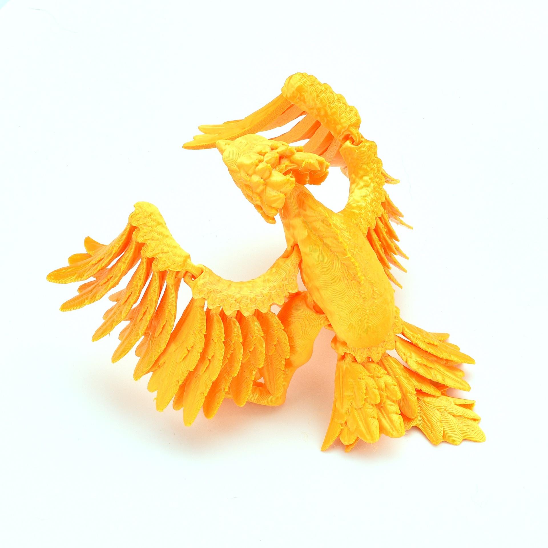 

Simulation Chinese Mythical Phoenix Bird Toy Statue 3D-Printed Toy Everlasting Bird Toy Model Joints Movable Desktop Ornaments