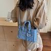 Niche Retro Versatile Washed Denim Handbag Bag New Shoulder Messenger Bag Fashion Casual Bag