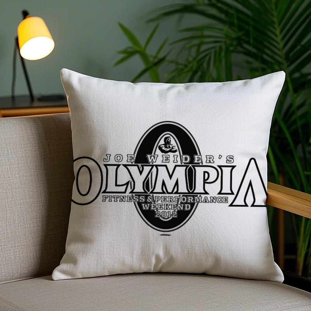 Brand M-Mr. O-Olympia Cushion Cover Plush Fabric Soft Double-Sided Printed Sofa Pillow Case Colorfast Home Decor Gift