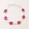 Pink Tourmaline Gemstone 925 Sterling Silver Jewelry Handmade Boho Bracelet 9" RB-5-1