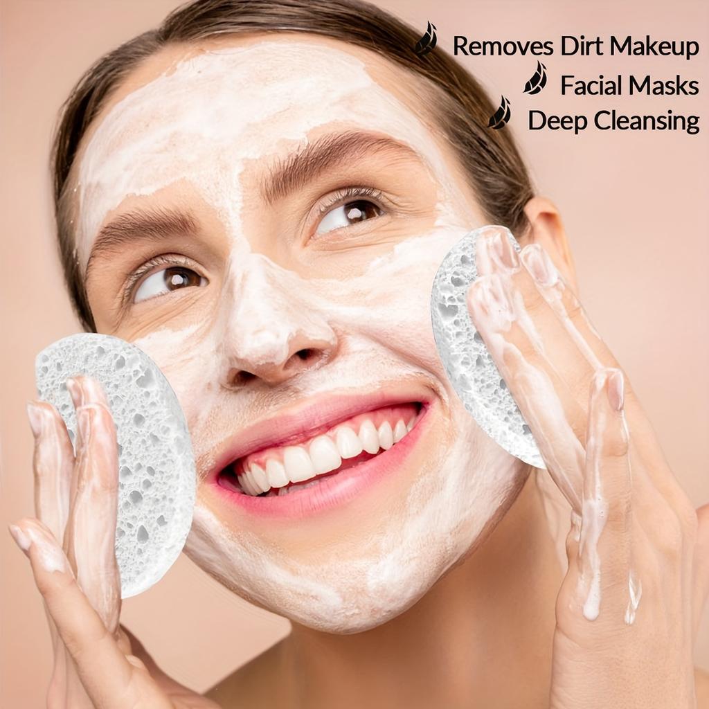 7-teiliges Gesichtspflege-Werkzeug Badebürsten-Set, komprimierter Gesichts-Schwamm, rutschfester Griff, Tiefenreinigungspflege-Werkzeug,