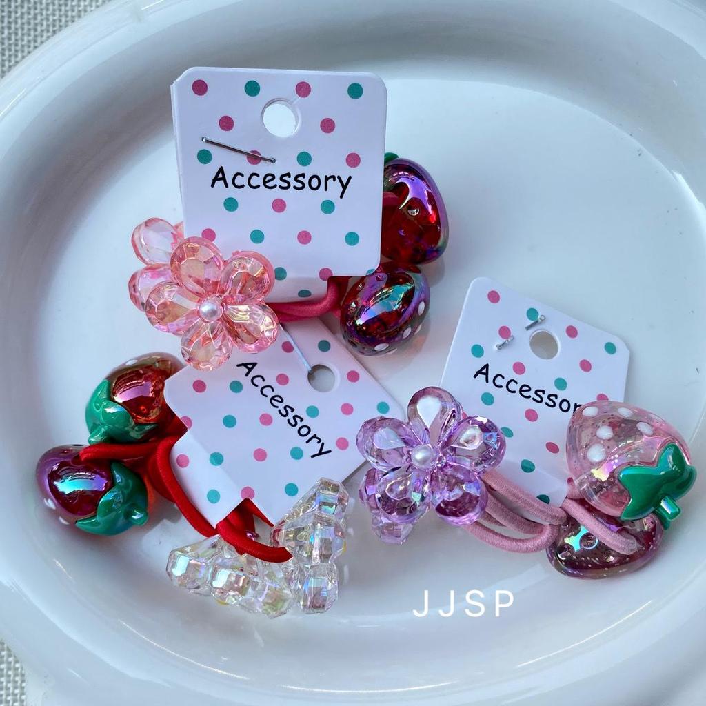 Girls' Cartoon Hair Ties - Colorful Jelly Candy Scrunchies, Elastic Rubber Bands for Kids and Babies, Cute Headwear Accessories.