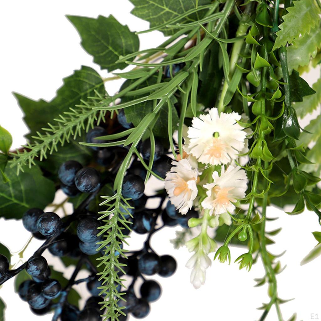 Spring Summer Wreath Party Decor for Front Door Simple to Hang Decoration Artificial Lemon Blueberry