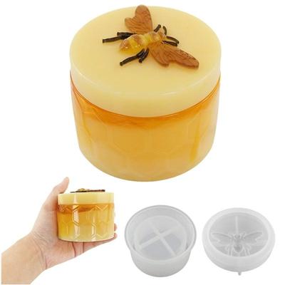Bee Honey Jar Jewelry Box Storage Jar Mirror Silicone Mould DIY Crystal Epoxy Resin Mold