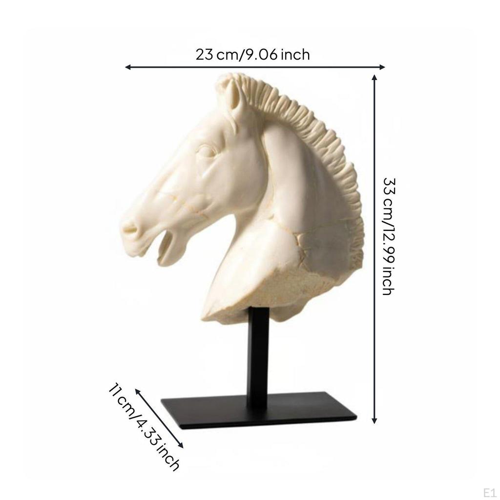 Statua Testa di Cavallo Mix Moderno Antico Retro Vintage Busto Equestre Decorazione per