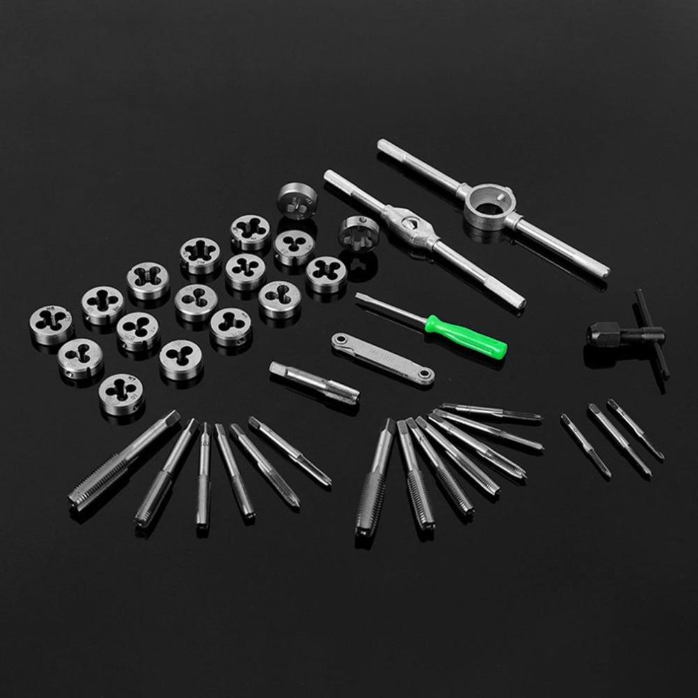 20/40pcs Tap and Die Set M3-M12 Screw Thread Metric Plugs Taps Nut Bolt Alloy Metal Hand Tools Metric Tap Wrench and Die Sets