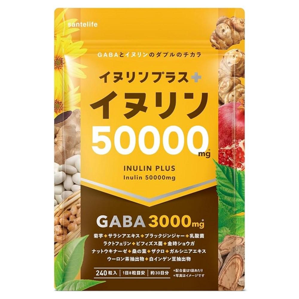 GABA Inulin Plus High Inulin Formula 50,000mg 3,000mg Dietary Fiber Water-soluble Chrysanthemum Sarasia Lactic Acid | 240 Tablets 1 Pcs