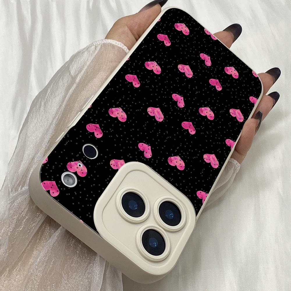 M383 Pink Love Heart art Design Angel Eyes Soft Phone Case for iPhone Samsung Galaxy Xiaomi Rdemi Huawei Honor Infinix Realme OPPO Vivo All Model Case