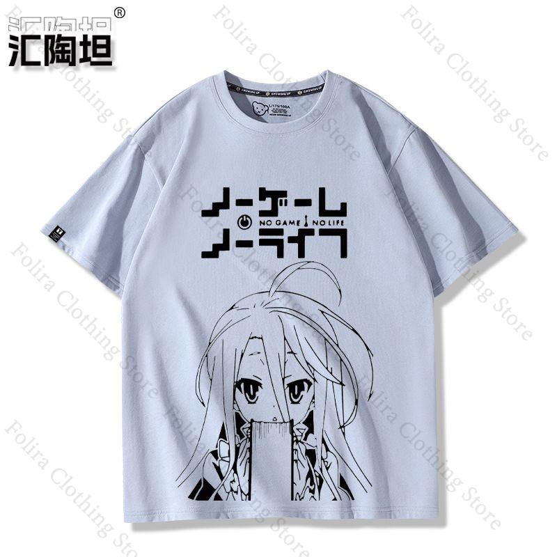 

Anime NO GAME NO LIFE Shiro Series Print Tshirt Cotton Summer Tops Short Sleeve Tee Daily Clothing Unisex Women Clothes Tshirt XXXL
