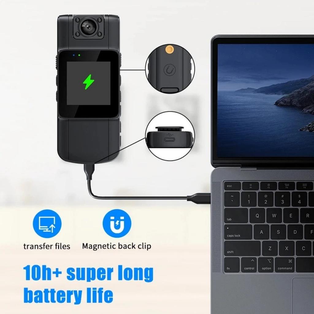 Body Camera Video Recorder, 1080P Portable Police Body Camera with Night Vision, Small Portable Camera with 180° Rotating Lens Sports & Action Cameras