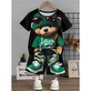 Summer Fashion 3D Cute Cartoon Digital Print Casual Comfortable BreathableAnd Lightweight Children's Set