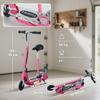 Foldable Powered Scooter with Adjustable Seat, Brake, Pink