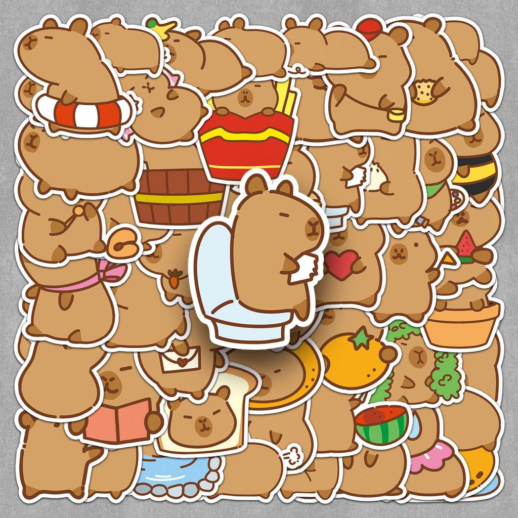 51 Cute Hand-Drawn Capybara Stickers for DIY Journals