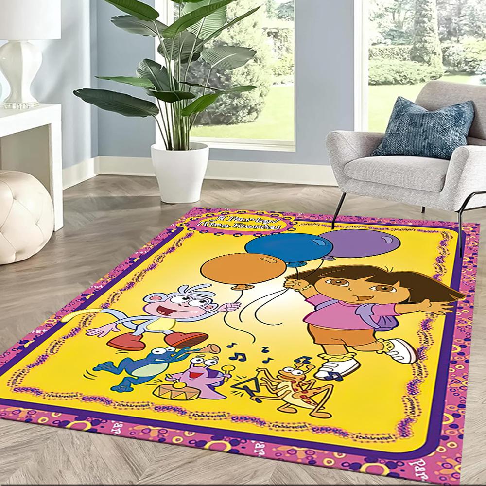 Dora Explorer Floor Rug Office Rug Design for Living Rooms Entryway Playrooms Dining Room Anti-slip Rug Office home decor Perfect Gift for Women/Men