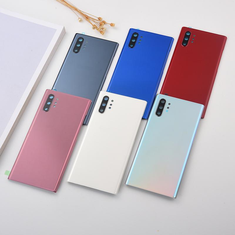 For Samsung Galaxy Note 10 Plus N975 N975F Note 10 N970 N970F Glass Back Battery Housing Cover Rear Door Cover Note 10 10+