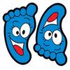 Piccoli piedi per adesivo Camera dei bambini Bagno Impermeabile Volto sorridente Adesivo per pavimento con impronte di bambini
