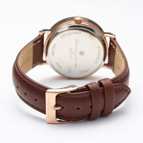 Originální hodinky Salvatore Marra Salvatore Marra Daily Life s vodotěsným koženým řemínkem a datumovkou PGWH SM21110-PGWH [Položka]