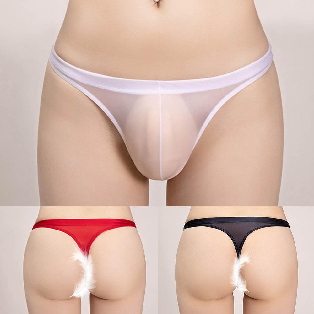 Breathable Men Underwear Fashion Glossy Low Rise Nylon