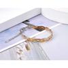 Fashion 316L Stainless Steel Three Layer Weave Necklace Bracelets for Women Flat Snake Chain Handmade Waterproof Jewelry B20126
