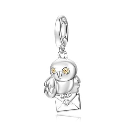 [FANCIME] Official X Harry Potter Collaboration Hedwig Charm Necklace, Silver, Harry Potter, Halloween, Christmas Gift