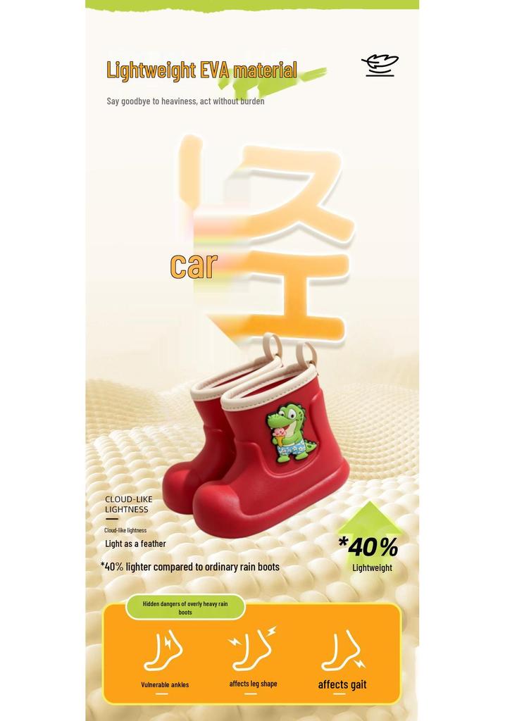 Children's Non-Slip Waterproof EVA Rain Boots - Soft, Breathable Baby Outdoor Footwear