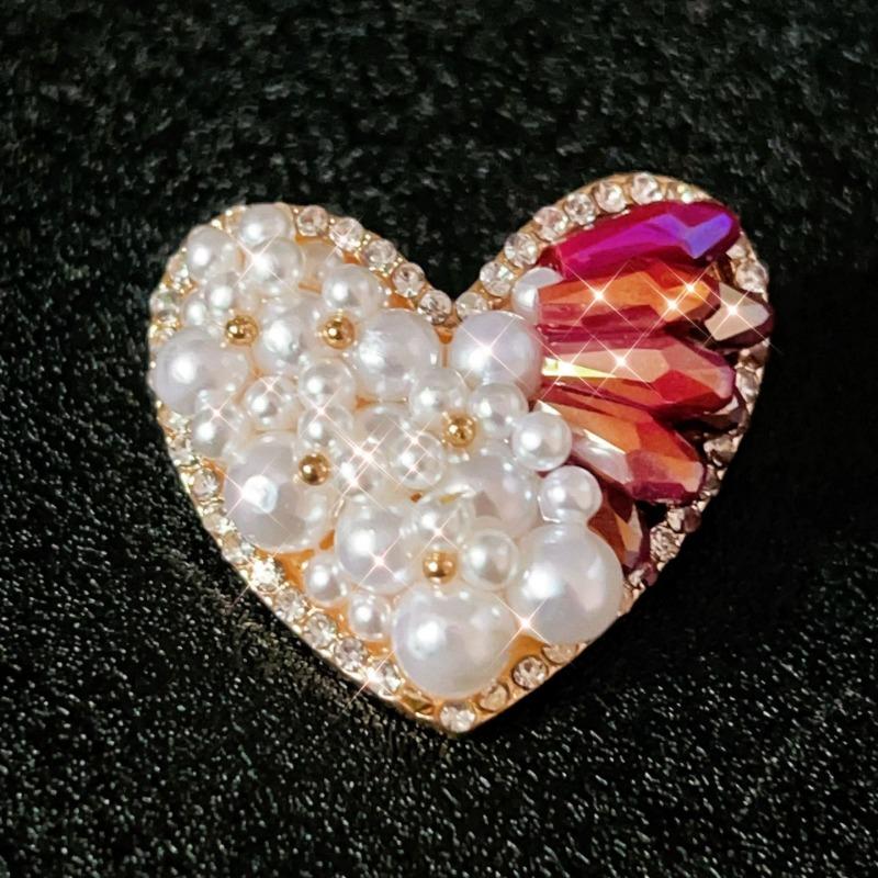 Liebes Perlenkristall-Brosche - Hochwertiges, Raffiniertes und Ungewöhnliches Damen-Kopfschmuck-Anstecker
