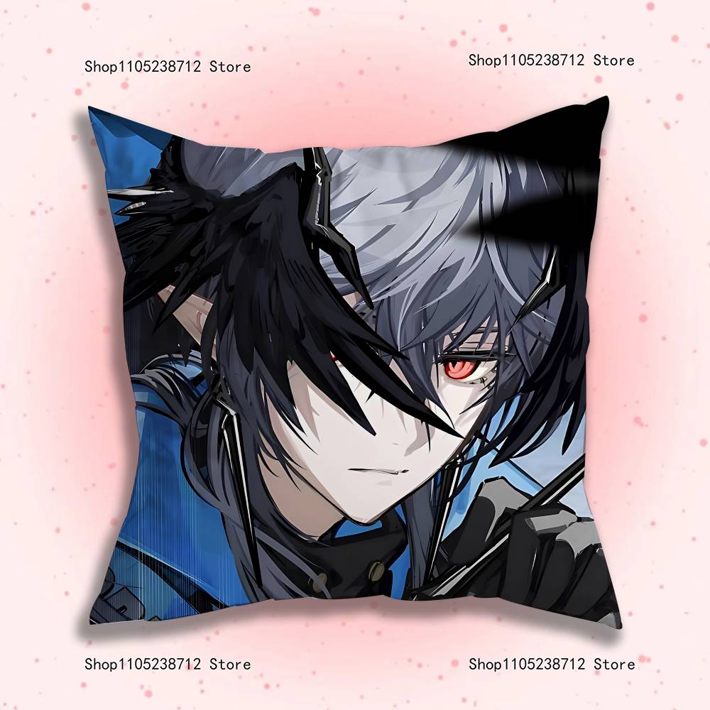 Game Tomorrow Ark A-Arknights Anime Pillow Case Anti-dustmite Pillowcase Invisible zipper silky short plush Sofa cushion cover