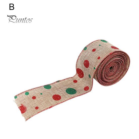 5m Christmas Decoration Ribbon Merry Christmas Tree Elk Snowflake Red Green Dots Let It Snow Gift Packing Xmas Bow Gifts Wrapping Ribbon