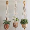 Multipurpose Woven Tassels Hanging Net Nordic Cotton Rope Macrames Plant Hanger for Flower Pot Holder and Home Wall Decors