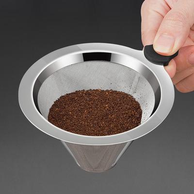 Stainless Steel Coffee Filter Silver Fine Mesh Pour Over Cone Dripper Drip Type No Filter Paper Required Conical Coffee Filter
