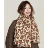 Used Stall Leopard Print Muffler Spring Autumn Winter Ladies (Camel) | Gift, Warm, Cold Protection