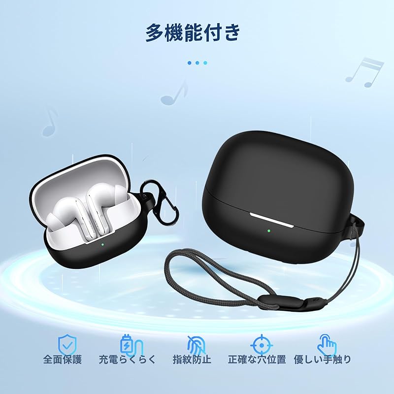 For Xiaomi Buds 5 Pro for Case Cover [NOUKAJU] Wireless Earphones Silicon Protective Case (With Carabiner + Strap Included) ) Fall Prevention Scratch