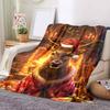 1Pc Cartoon Print Flannel Blanket, High Quality Comfortable for All Seasons, Home Decor, Warmth and Comfort, Perfect for Christmas Birthday Gift
