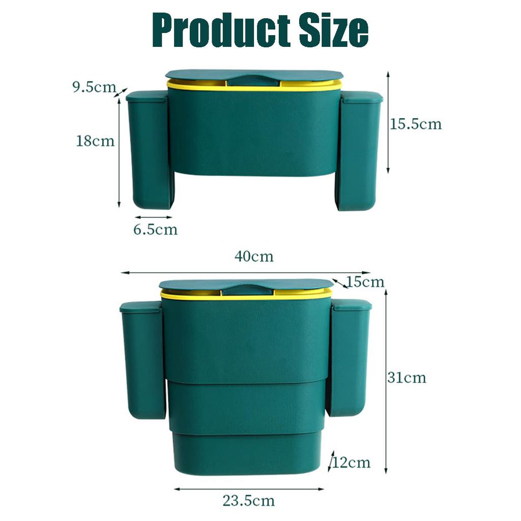 Cestino da tavolo a parete, mini cestino da bagno da 2 litri, cestino da ufficio per soggiorno, ufficio, bianco avorio (20×10×19 cm) | Leroy Merlin
