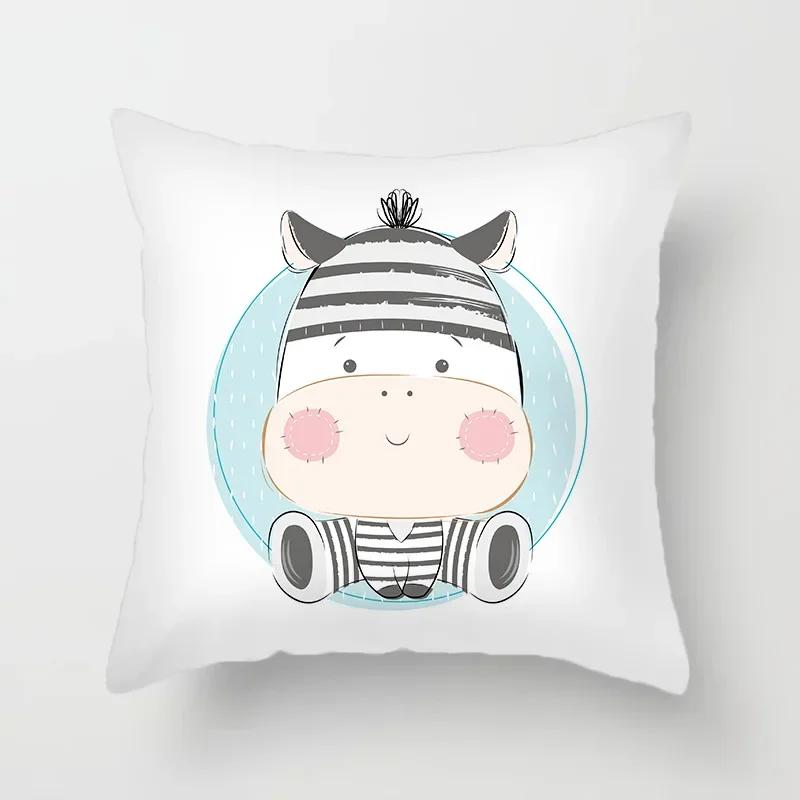 Tierdruck Kissenbezug Cartoonmuster Dekokissen Wohnzimmer Sofa Dekor Zuhause Stuhl Auto Schlafzimmer Dekorative Kissenhülle